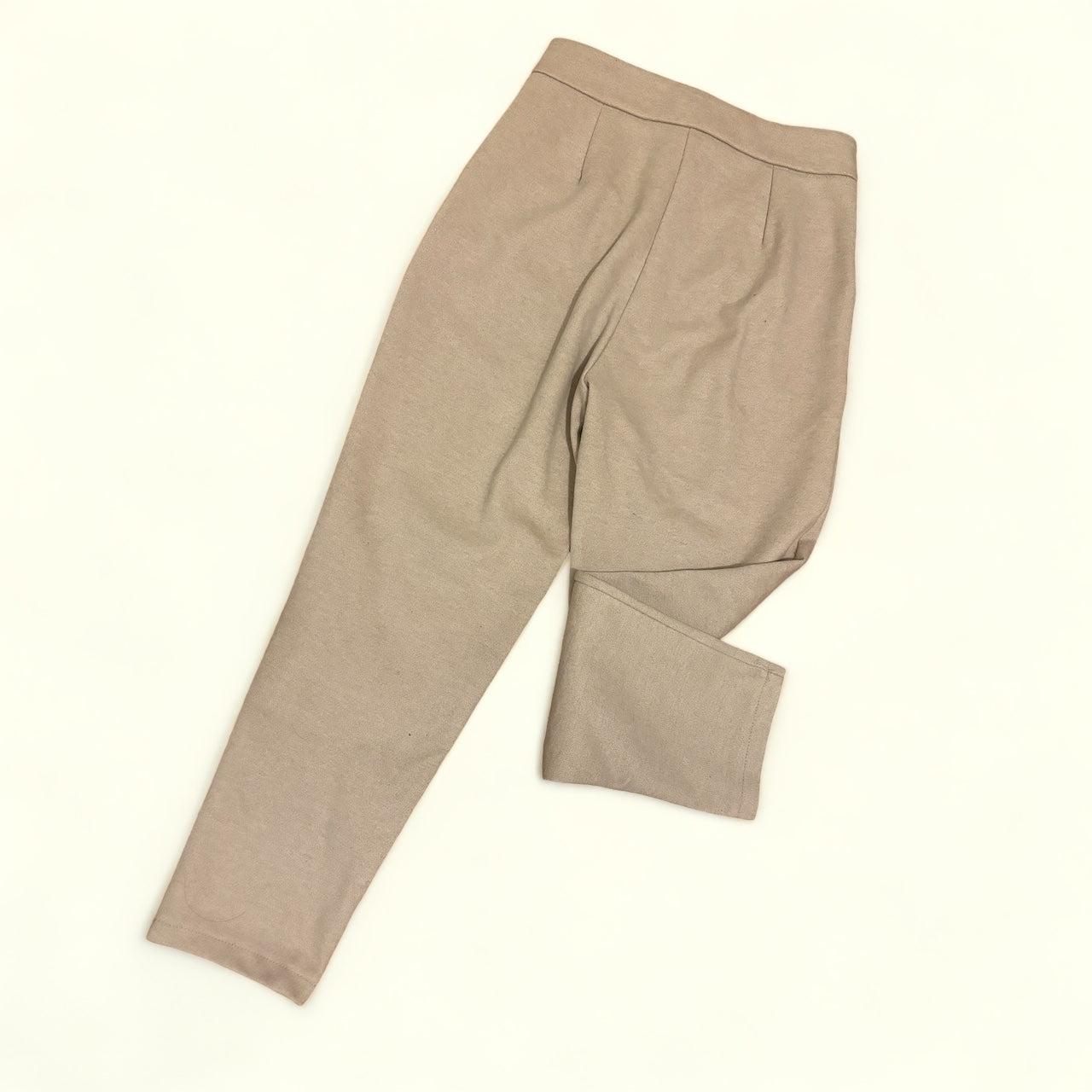 Solid High Waist Wool Blend Tapered Pants